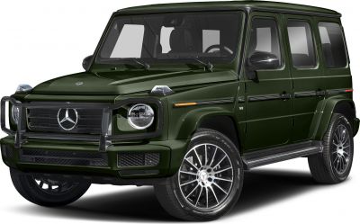 Green SUV front side with grill guard and alloy rims