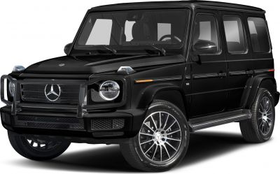 Black SUV with protective front grille guard and alloy wheels