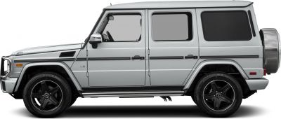 Side profile of a luxury SUV with V8 engine and black wheels