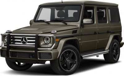 Front left view showing grille, headlights, and wheels of SUV