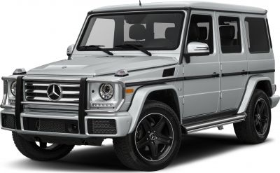 Front side view of luxury SUV with V8 engine badge and rugged design