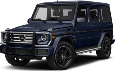 Front-left view of an SUV with round headlights and protective grille