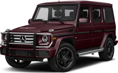 Boxy luxury SUV with V8 badge and protective front grille guard