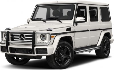 Front view of a luxury SUV with distinctive grille and LED headlights