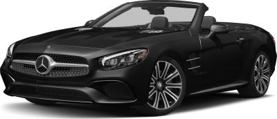 Front and side view of a sleek convertible with modern headlamps and alloy wheels