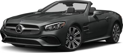 Front view of luxury convertible with diamond grille and large alloy wheels
