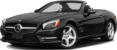 Black convertible front angled view with grille and headlights