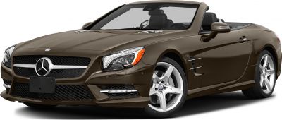 Luxury convertible front view with prominent grille and distinctive headlights