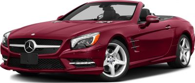 Convertible front view with LED headlights and alloy wheels