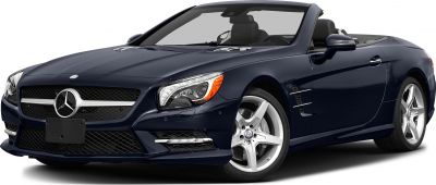 Front view of a convertible with prominent grille and alloy wheels