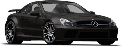 Black luxury coupe with V12 badge and sporty front design