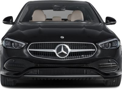 Car front grille and LED headlights close-up