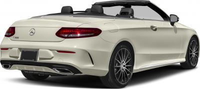 Rear view of convertible with taillights and dual exhaust