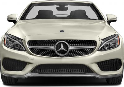 Front grille and LED headlights of luxury convertible