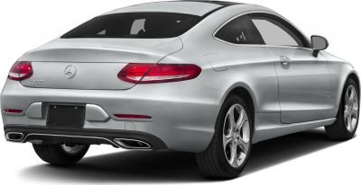 Rear view of a luxury coupe with dual exhaust and LED tail lights