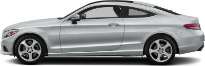 Sleek side profile of a silver luxury coupe with aerodynamic design and alloy wheels