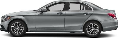Side profile of sedan with alloy wheels and streamlined body