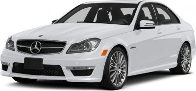 Front and side view of white luxury sedan with striking grille and alloy wheels