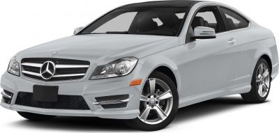 Front grille and headlight design of a coupe car.