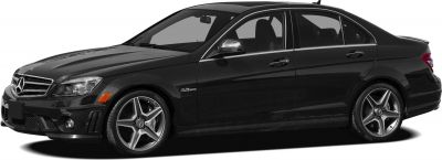 Black sedan with AMG alloy wheels and sporty front fascia.