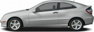 Side profile of a 2-door coupe with alloy wheels and streamlined design