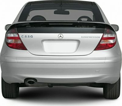 Rear view of a 2001 coupe with distinctive taillights and single exhaust outlet
