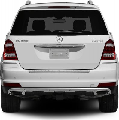 Rear luxury SUV with LED tail lights and dual chrome exhausts