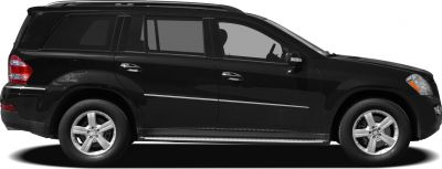 Side profile of black luxury SUV with alloy wheels