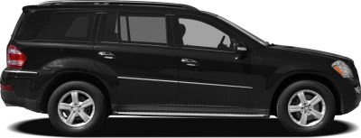 Side profile of SUV with alloy wheels and running boards