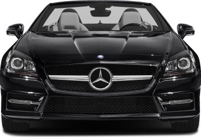 Front grille with Mercedes emblem and detailed headlights.
