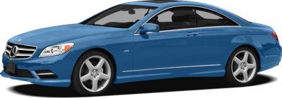 Front side view of a luxury coupe with streamlined body and distinctive grille