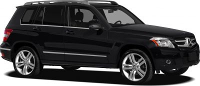 Black luxury SUV side profile with alloy wheels and roof rails