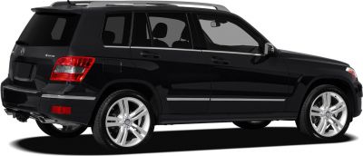 Rear side view of black SUV with alloy wheels and tinted windows