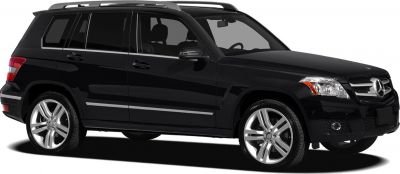 Black SUV side profile with alloy wheels and roof rails