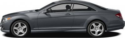 Side profile of a sleek coupe with AMG alloy wheels and two-door design