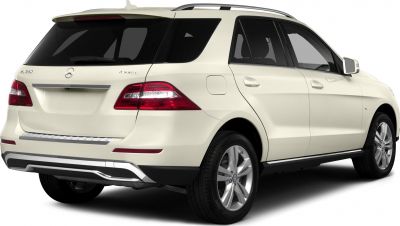 Rear and side view of white luxury SUV with 4MATIC badge and alloy wheels
