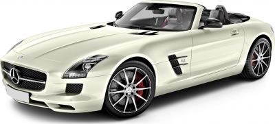 Convertible luxury sports car with AMG wheels and vents