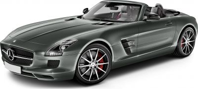 Convertible sports car with AMG alloy wheels and sleek aerodynamic design