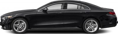 Side profile of sleek coupe with alloy wheels and aerodynamic lines