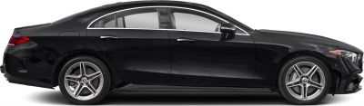 Side profile of luxury coupe with sleek silhouette and alloy wheels