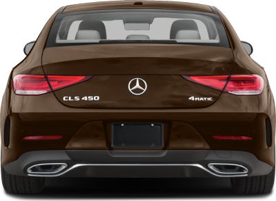 Rear view of a luxury coupe with LED taillights and dual exhaust trims