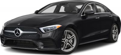 Black luxury coupe front with alloy wheels and distinctive grille
