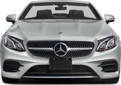 Front view with grille and headlights of luxury convertible
