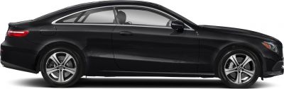 Sleek two-door coupe side profile with stylish alloy wheels.