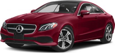 Front view luxury coupe with alloy wheels and sporty grille