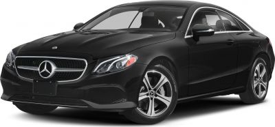 Sleek black coupe front grille, headlamps, and alloy wheels