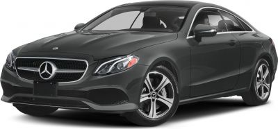 Front and side view of luxury coupe with detailed grille and alloy wheels