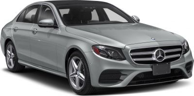 Silver sedan front side angle with LED headlights and alloy wheels