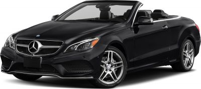 Black convertible with open top and sporty alloy wheels