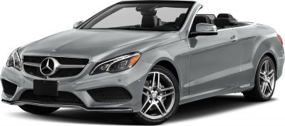 Convertible luxury car front and side view with alloy wheels and LED headlights